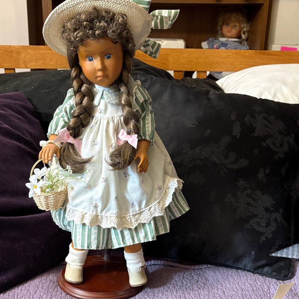 Maxie by Camelot Vintage Style Doll with Basket and Hat. QVC Exclusive.